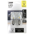 Feit Electric LED E12 C7 WH 1W 2PK BPC7/LED